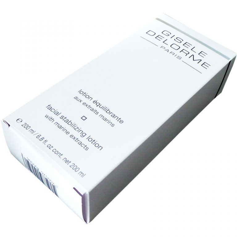 Étui en carton pure cellulose (extra blanc) avec marquage à chaud argent produit cosmétique.
